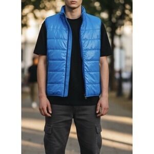 NEW Redvanly Golf Bolton Vest Mens Size Medium Malibu Blue Quilted Puffer R2395
